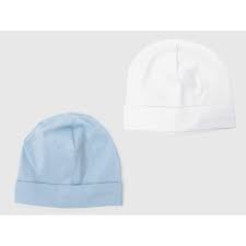 Set 2 Cappellini Neonato Chicco (Bianco e Blu)